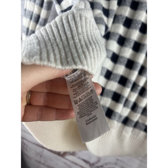 Loft Sweater Women’s Medium Wool Blend Plaid Long Sleeve Crew Neck - Picture 4 of 8